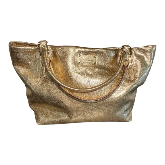 Kate Spade Gold Metallic Tote Bag - Picture 1 of 16